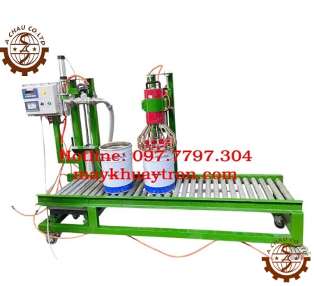 Máy cân chiết và đóng nắp thùng sơn thiếc