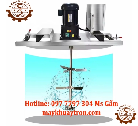 MÁY KHUẤY CÔNG NGHIỆP GÁ NGANG THÙNG IBC 1000 LÍT
