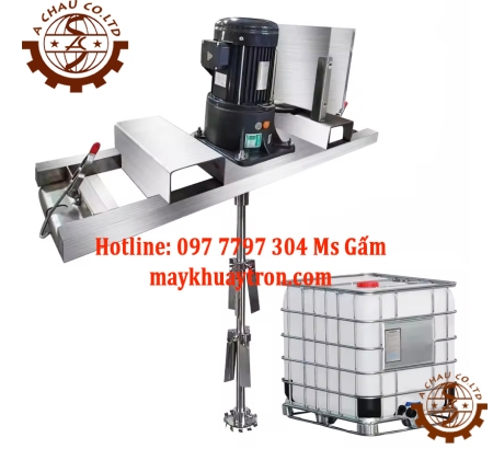 MÁY KHUẤY CÔNG NGHIỆP GÁ NGANG THÙNG IBC 1000 LÍT